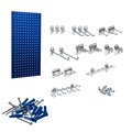 Triton Products (1) 18 In. W x 36 In. H Blue Epoxy 18-Gauge Steel Square Hole Pegboard 18 pc. LocHook Assortment LB18-1BH-KIT